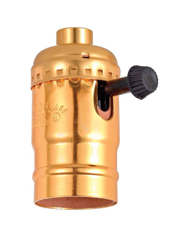Leviton C30-10083-0PG Aluminum Incandescent Medium Base Turn Knob Light Socket 1 pk