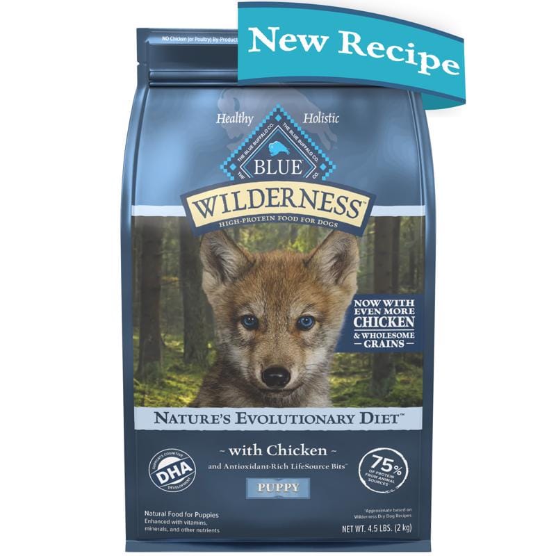 Blue Buffalo 597166 Blue Wilderness Puppy Chicken Dry Dog Food Grain Free 4.5 lb