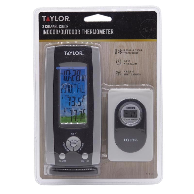 Taylor 1512 3-Channel Weather Station with Clock
