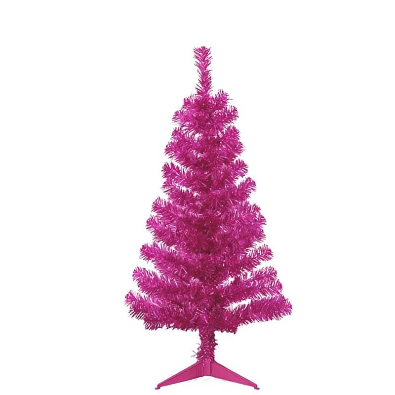 Giftwares GW24-X107P 3 ft. Full Tinsel Pink Christmas Tree