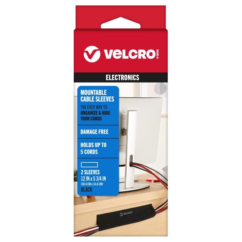 Velcro Brand VEL-30797-USA Micro Nylon Mountable Cable Sleeve 12 in. L 2 pk