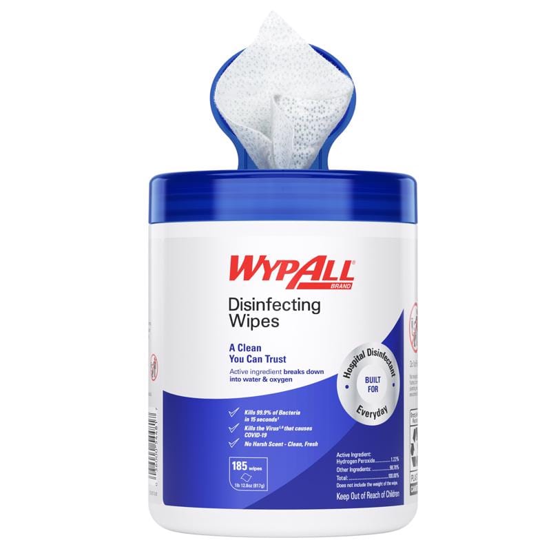 Wypall 54481 Polyester/Polyamide/Polypropylene Disinfecting Wipes 5.7 in. W X 7 in. L 555 sheet 185 pk