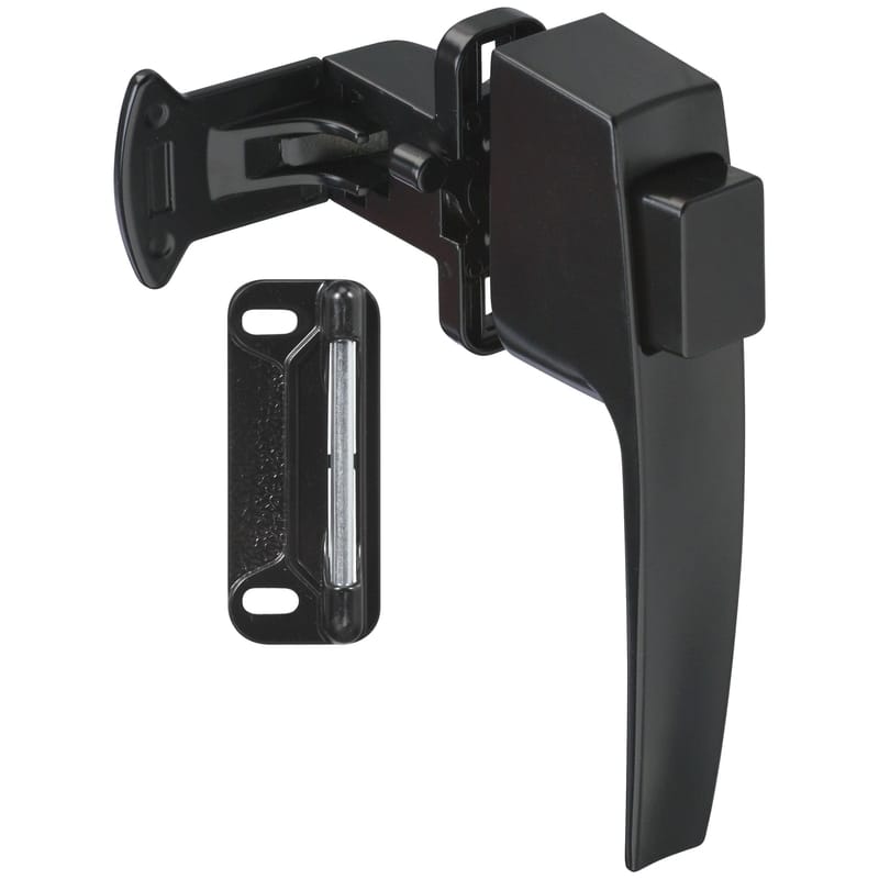National Hardware N178-392 Matte Black Zinc Push Button Latch 1 pk