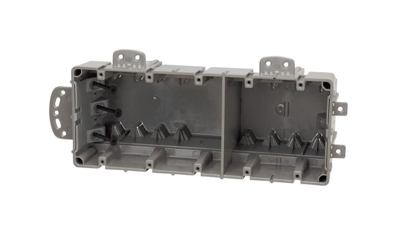 Madison Electric MSBMMT5G Smart Box Rectangle PVC 5 gang Electrical Box Gray