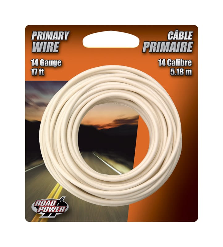 Coleman Cable 55669033 17 ft. 14 Ga. Primary Wire White
