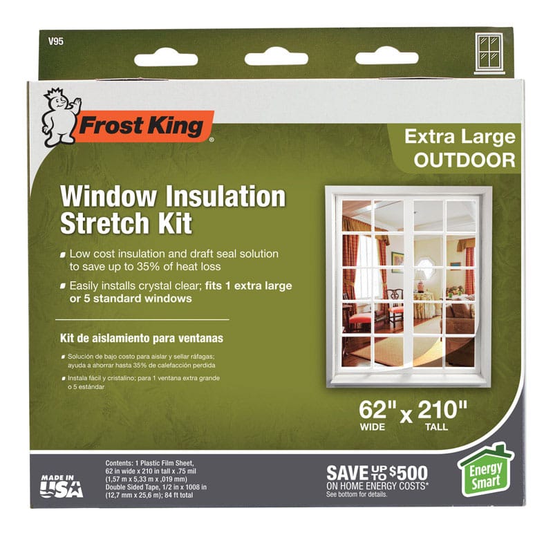 Frost King V95H Outdoor Window Film Insulator Kit 210 in. L X 62 in. W 1 sheet