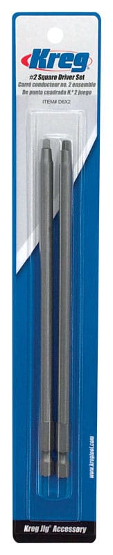 Kreg D6X2 Square #2 Power Bit Steel 2 pc