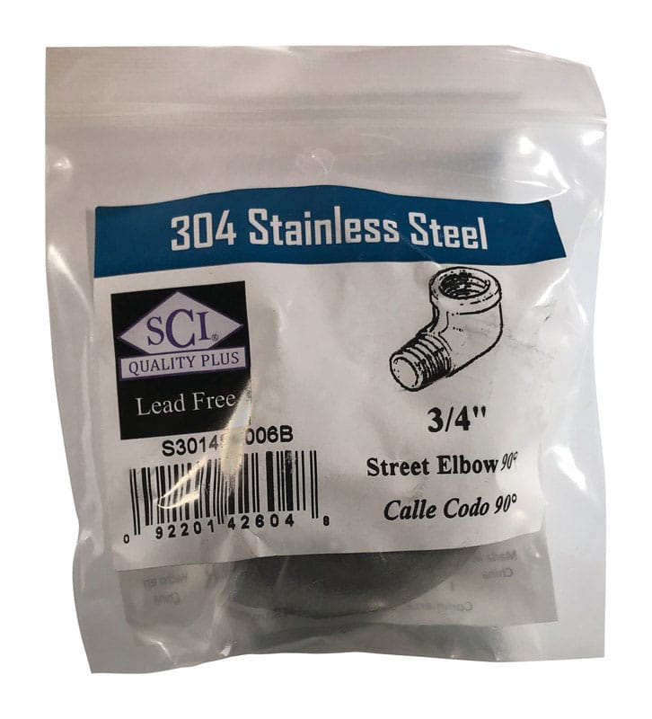 Smith-Cooper 4638102040 3/4 in. FPT X 3/4 in. D FPT Stainless Steel 90 Degree Street Elbow