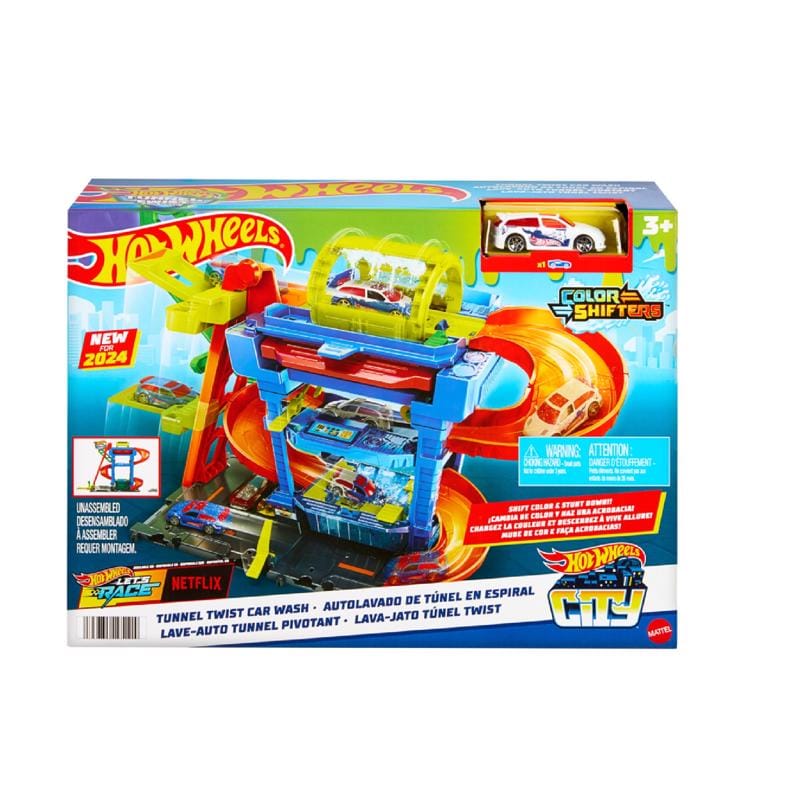 Hot Wheels HTN80 City Tunnel Twist Car Wash Multicolored 18 pc