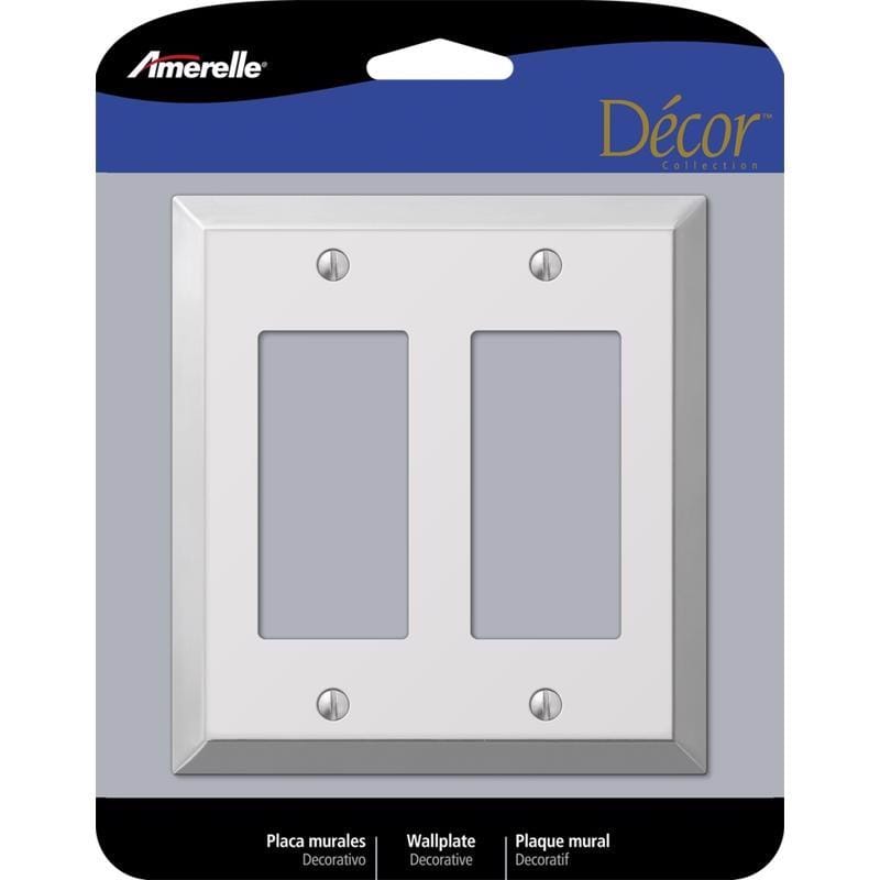 Amerelle 161RR Century Polished Chrome 2 gang Stamped Steel Decorator Wall Plate 1 pk