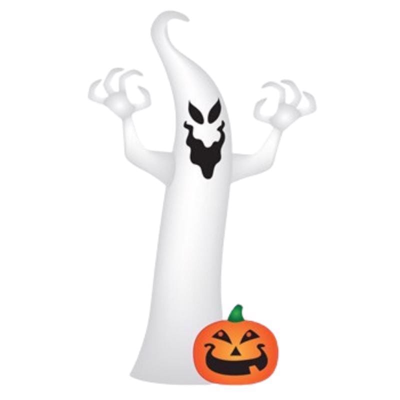 Gemmy 229617 Airblown 9 ft. LED Prelit Ghost with Jack-o-Lantern Inflatable