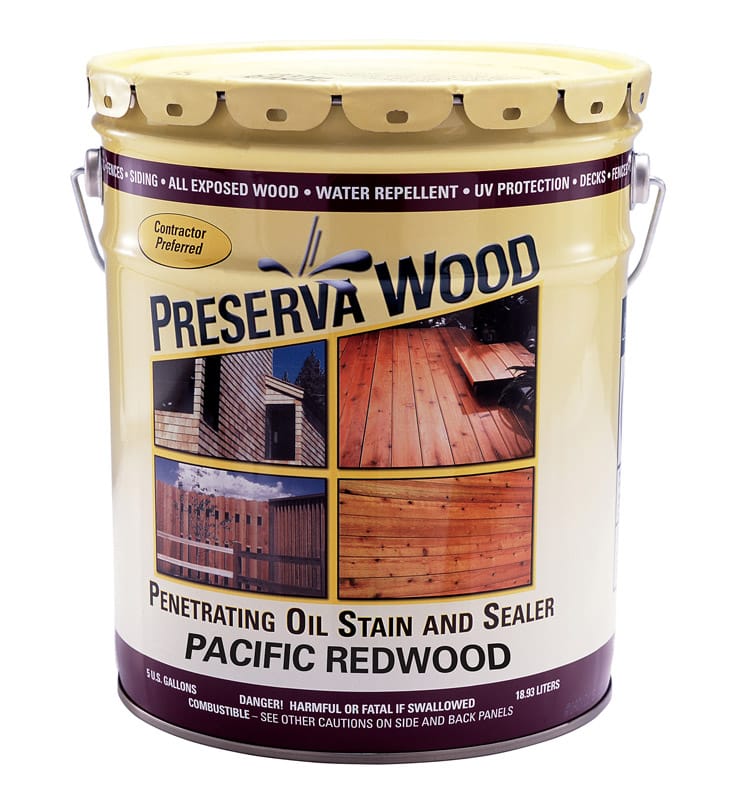 Preserva Wood 40504 Transparent Matte Pacific Redwood Oil-Based Oil Penetrating Wood Stain/Sealer 5 gal