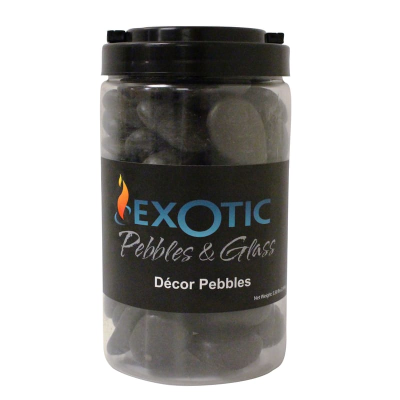 Exotic PBS-1030J Pebbles & Glass Black Polished Deco Pebbles 5.5 lb