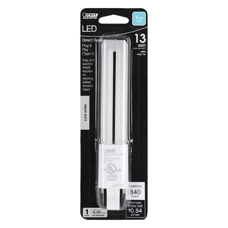 Feit BPPL13841LEDG2 Linear PL GX23-2 LED Bulb Cool White 13 Watt Equivalence 1 pk