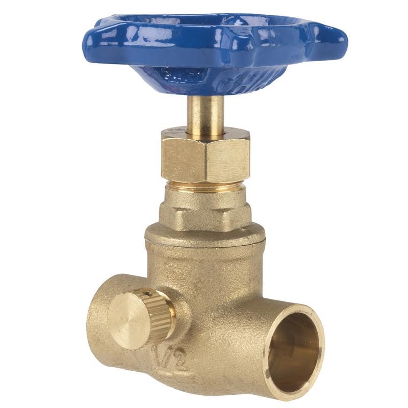 Homewerks 220-4-12 1/2 in. Sweat X 1/2 in. Sweat Brass Stop and Waste Valve