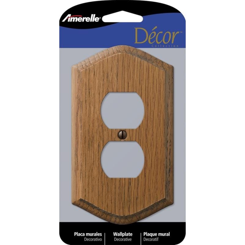 Amerelle 701D Country Brown 1 gang Wood Duplex Wall Plate 1 pk