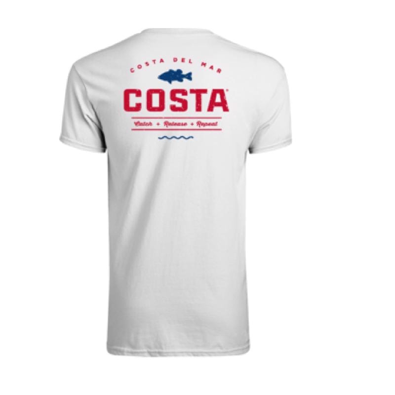 Costa FQA400026-1A62X XXL Short Sleeve Men's Crew Neck White Topwater Tee Shirt