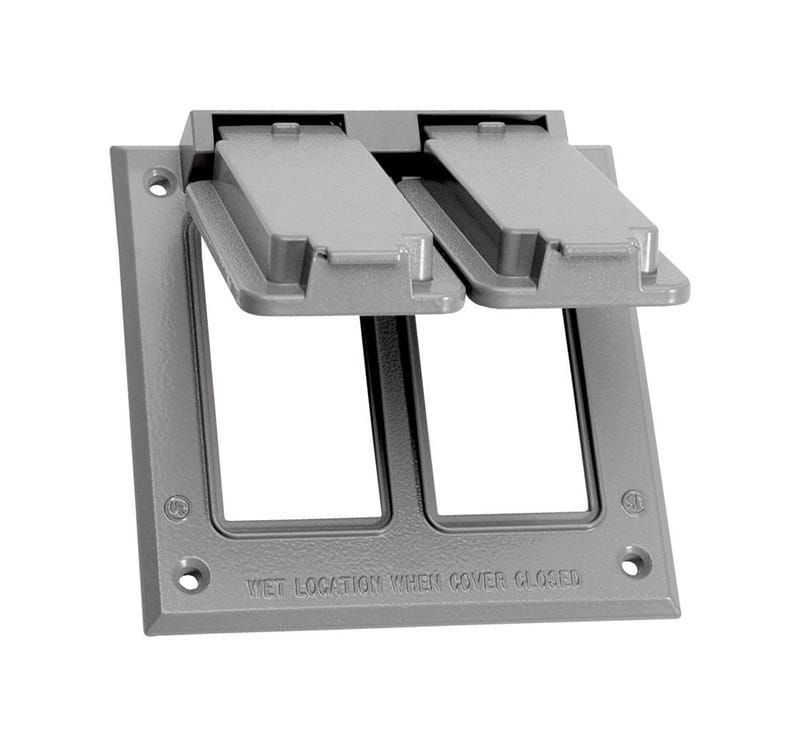 Sigma Engineered Solutions 14348 Square Die-Cast Metal 2 gang 4.54 in. H X 4.54 in. W GFCI Cover