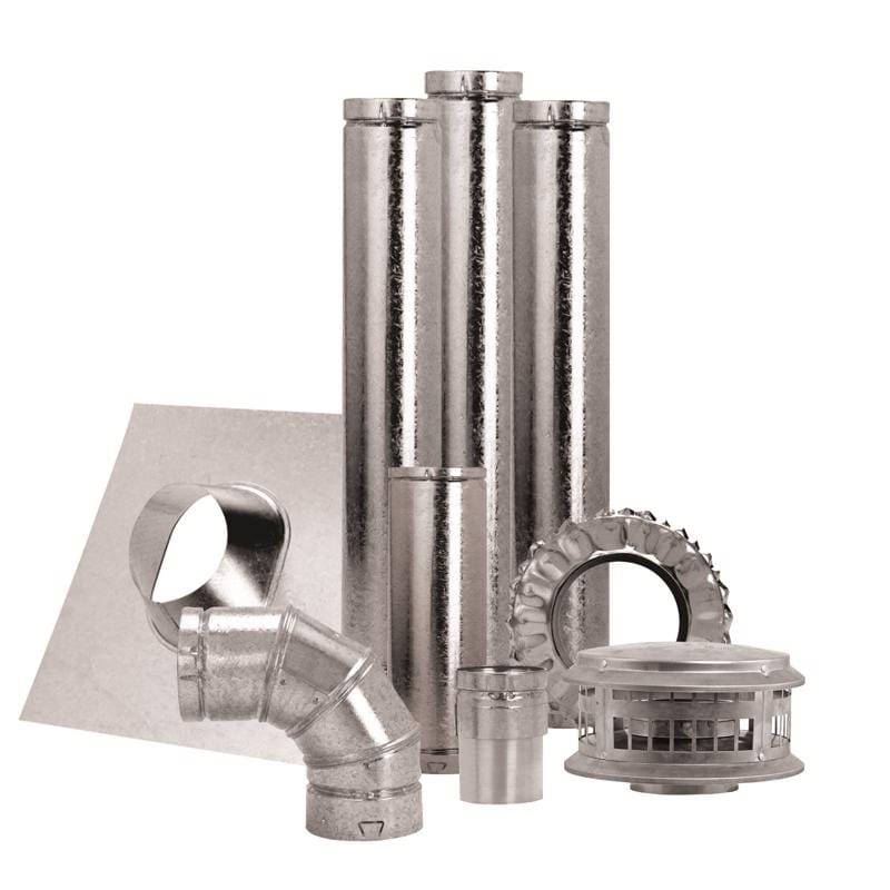 DuraVent 4BV-KNT 4 in. D X 84 in. L Aluminum/Galvanized Steel Vent Pipe Kit