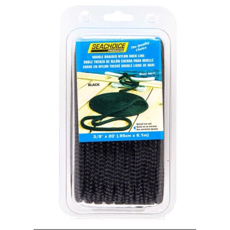 Seachoice 50-40271 Double Braid Black Nylon Dock Lines