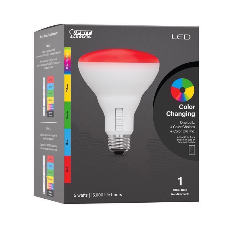 Feit BR30/65W/RGB BR30 E26 (Medium) Smart-Enabled LED Floodlight Bulb Color Changing 65 Watt Equivalence 1 pk