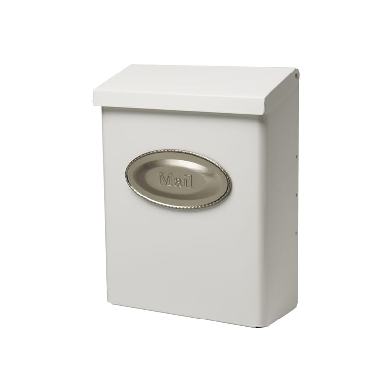 Architectural Mailboxes DVKW00AM Designer Contemporary Galvanized Steel Wall Mount White Mailbox