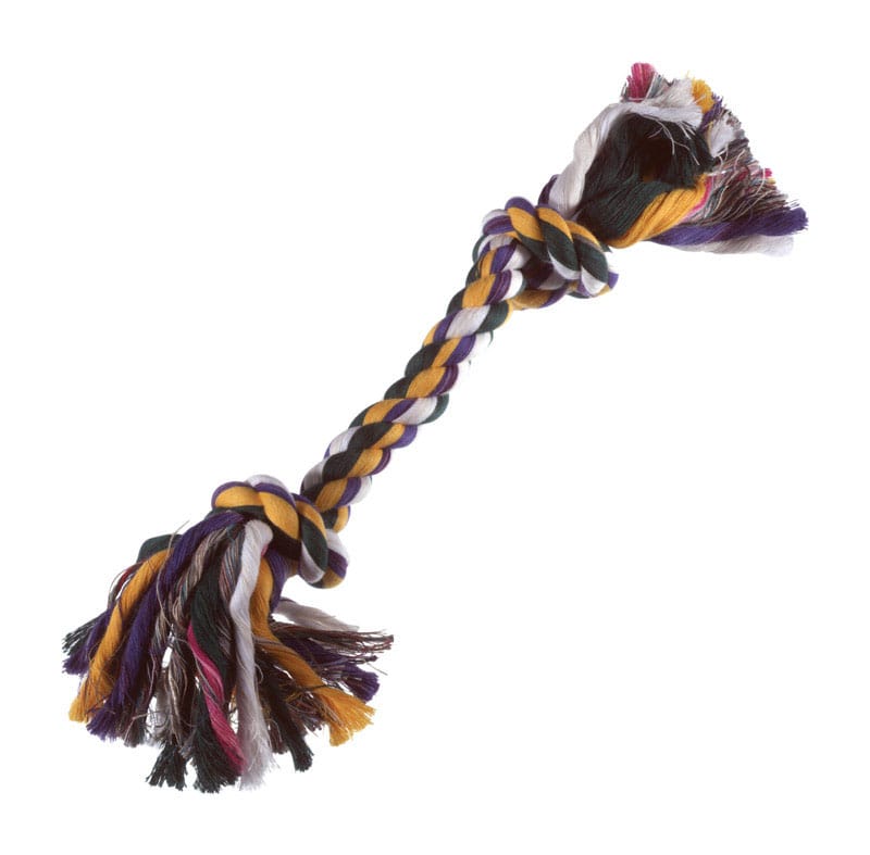 Boss Pet A03871 Digger's For Dog Multicolored Cotton Rag Bone Rope Dog Tug Toy Small 1 pk