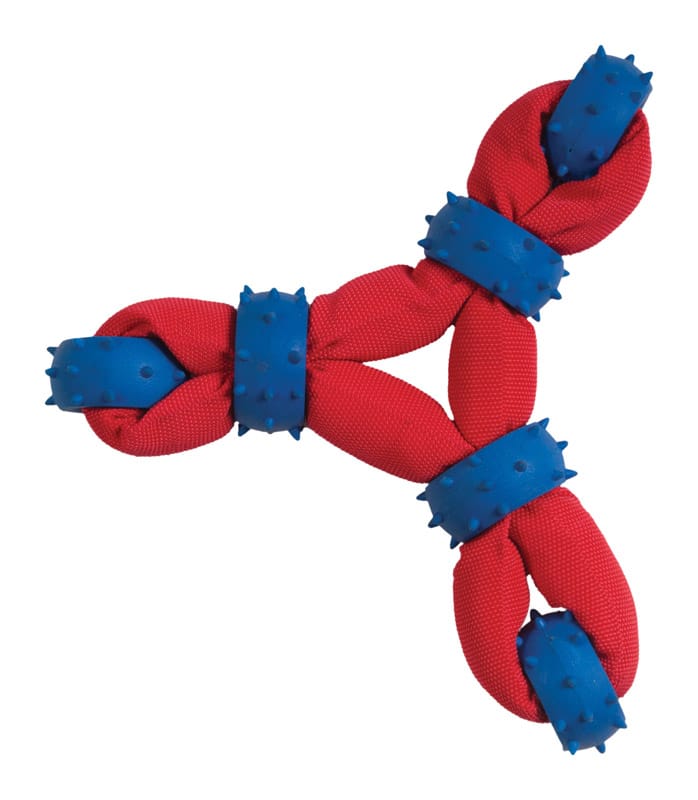 Chomper WB11457 Gladiator For Dog Blue/Red Nylon/Rubber Tuff Nylon Triangle Tug Dog Toy Large