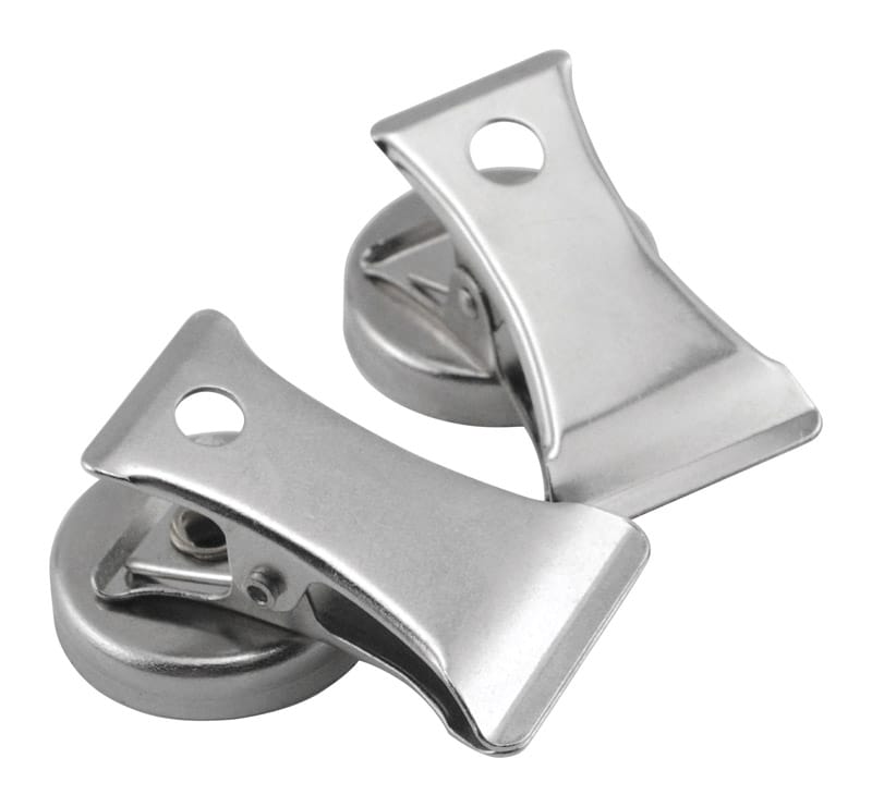 Magnet Source 07219 1.8 in. L X 1 in. W Silver Clip Magnetic Clips 3 lb. pull 2 pc