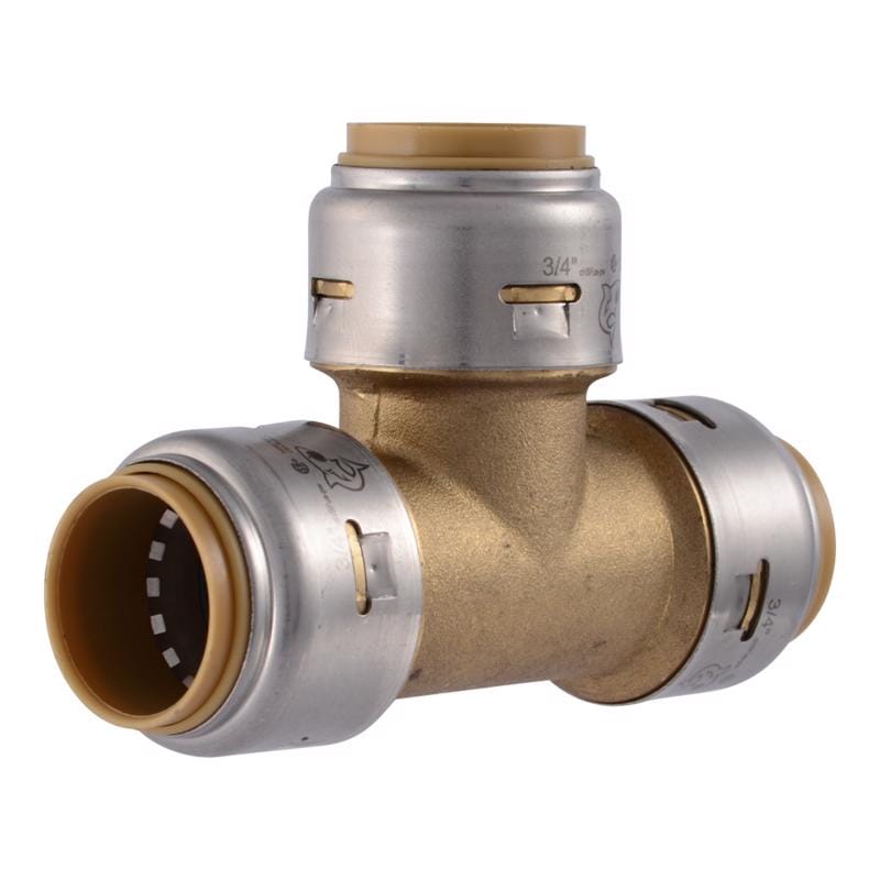 Sharkbite UR370A Push to Connect 3/4 in. PTC each X 3/4 in. D Brass Tee