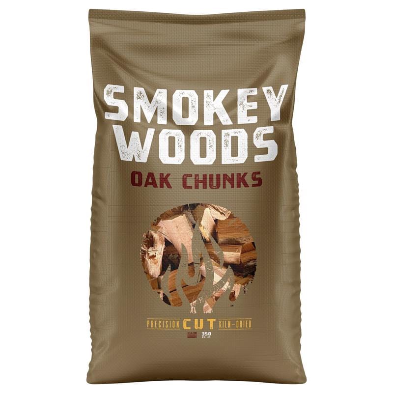 Smokey Woods SW-10-25-350 All Natural Oak Wood Smoking Chunks 350 cu in