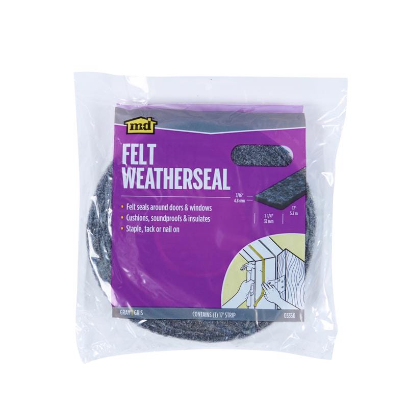 M-D Building Products 03350 Gray Felt Weatherseal For Doors and Windows 204 in. L X 0.19 in.