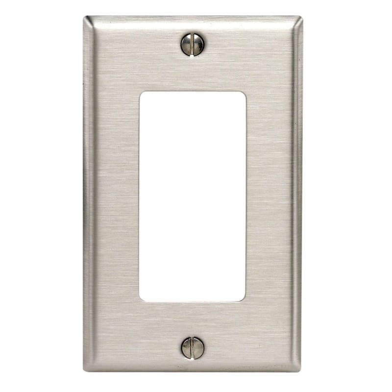 Leviton 84401-A40 Antimicrobial Powder Coated Gray 1 gang Stainless Steel Decorator Wall Plate 1 pk