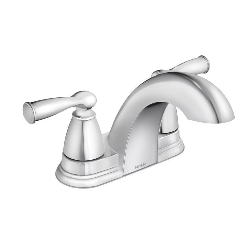 Moen 84942 Banbury 2 Chrome Traditional Centerset Bathroom Sink Faucet 4 in.