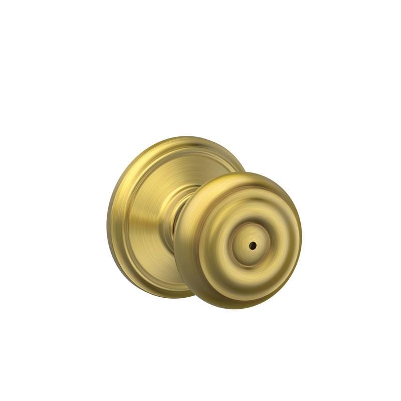 Schlage F40VGEO608 Georgian Satin Brass Privacy Knob