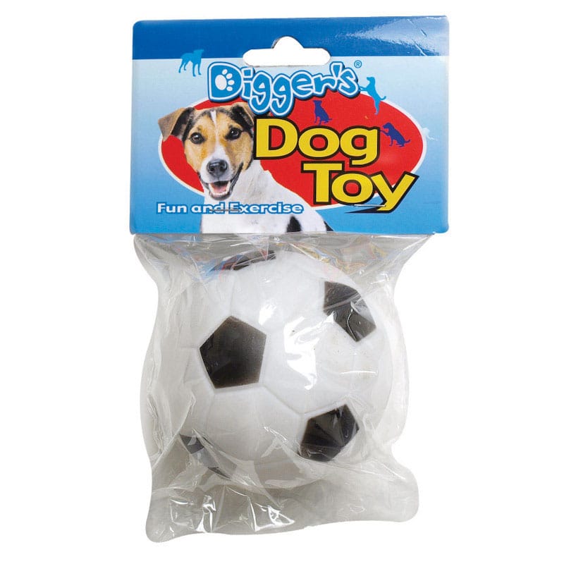 Boss Pet 51341 Digger's For Dog Black/White Vinyl Soccer Ball Dog Toy Medium 1 pk