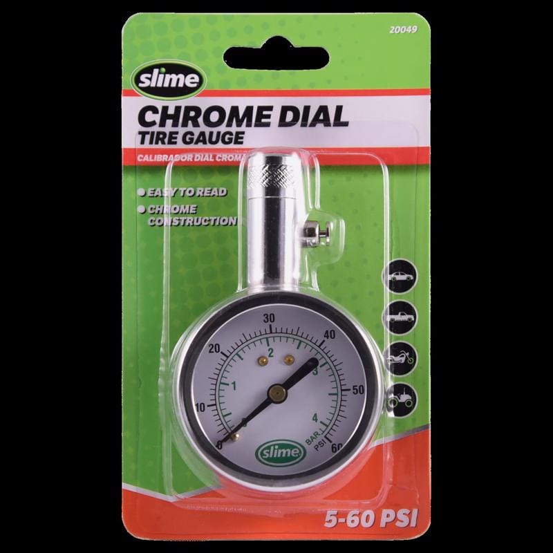 Slime 20049 60 psi Dial Tire Pressure Gauge