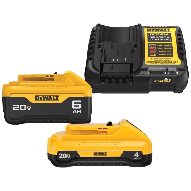 Dewalt DCB2460C 20V MAX DCB2460C Lithium-Ion 4Ah and 6Ah Battery and Charger Starter Kit 4 pc