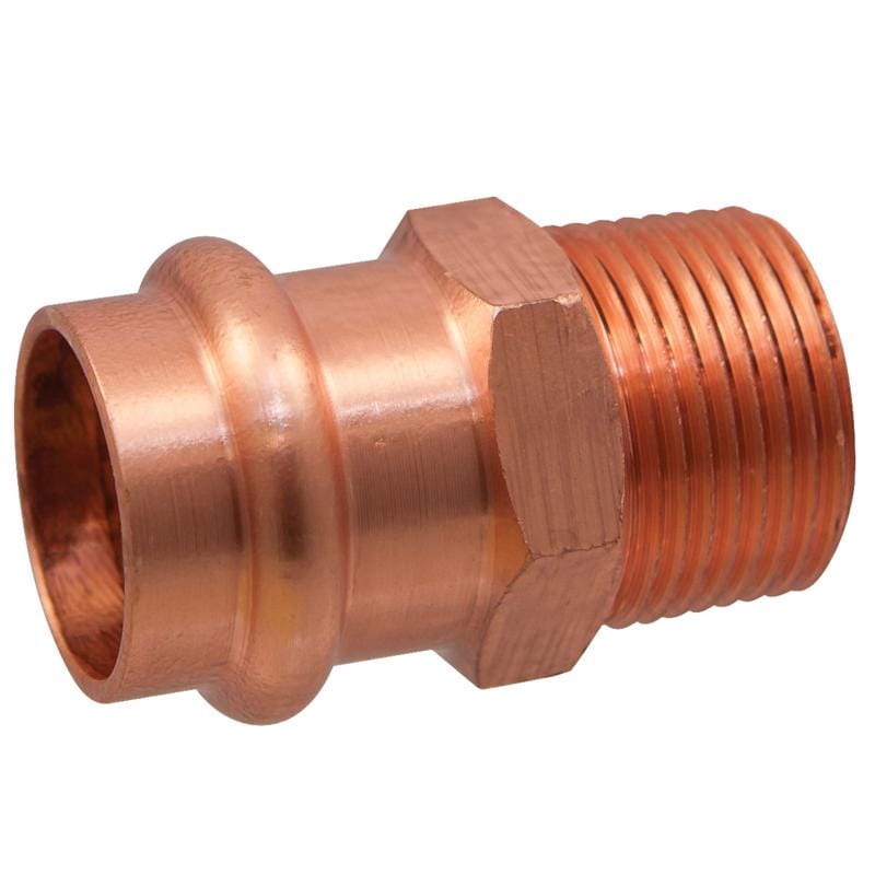 Nibco 9030955PCU Press System 3/4 in. Press X 1 in. D MIP Copper Adapter Coupling 1 pk
