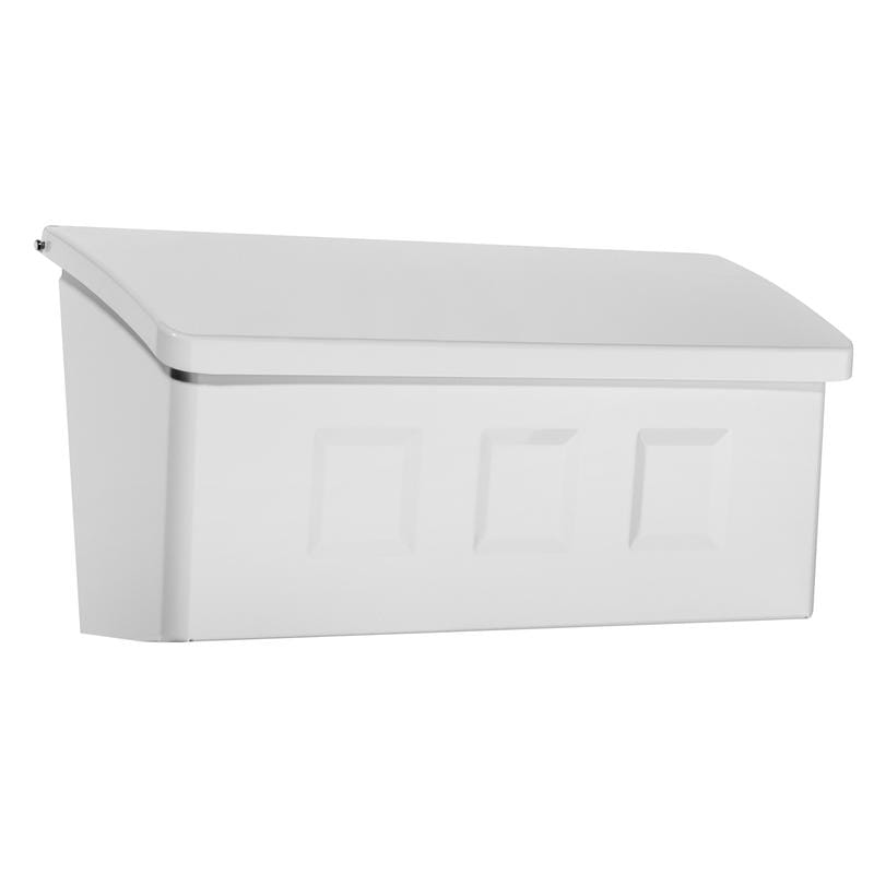 Architectural Mailboxes 2689W-10 Wayland Contemporary Galvanized Steel Wall Mount White Mailbox