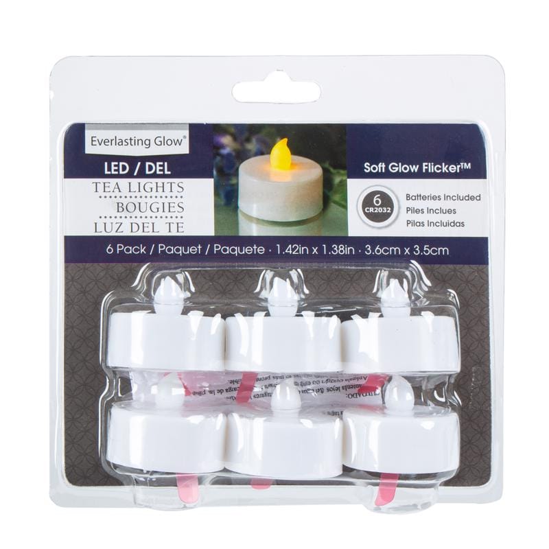 Gerson 23097 Everlasting Glow White No Scent Tealight Flameless Flickering Candle