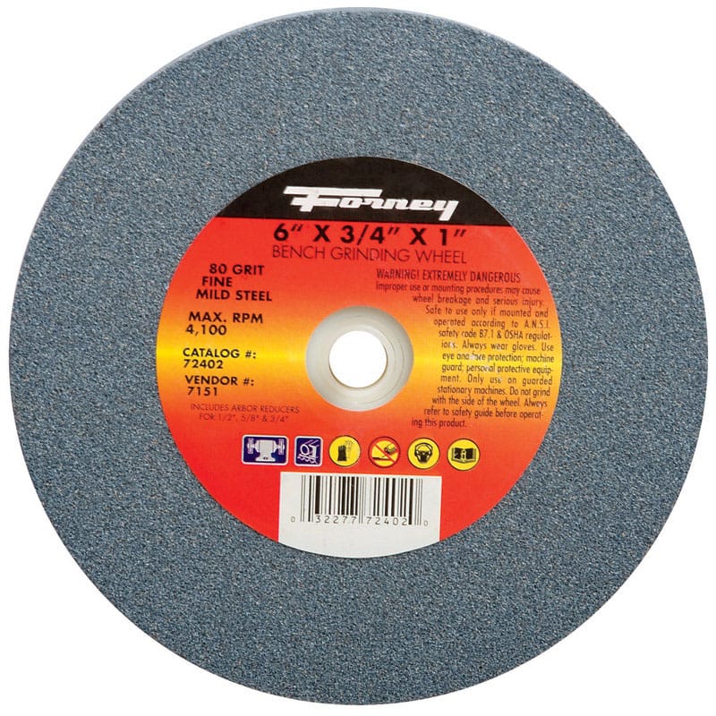 Forney 72402 6 in. D X 1 in. in. X 3/4 in. thick Bench Grinding Wheel 1 pc