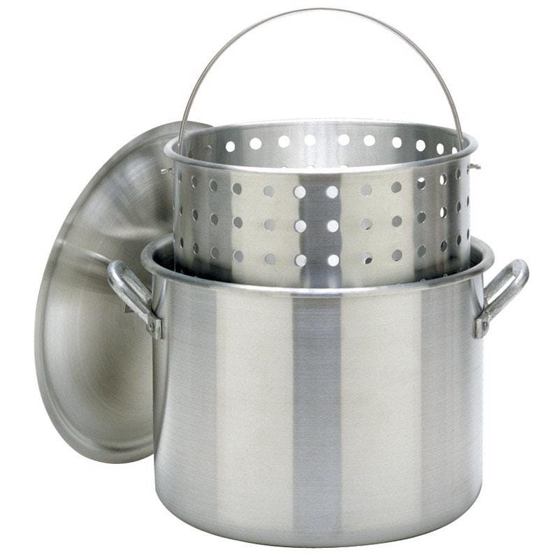 Bayou Classic 8000 Aluminum Grill Stockpot with Basket 80 qt 1 pk