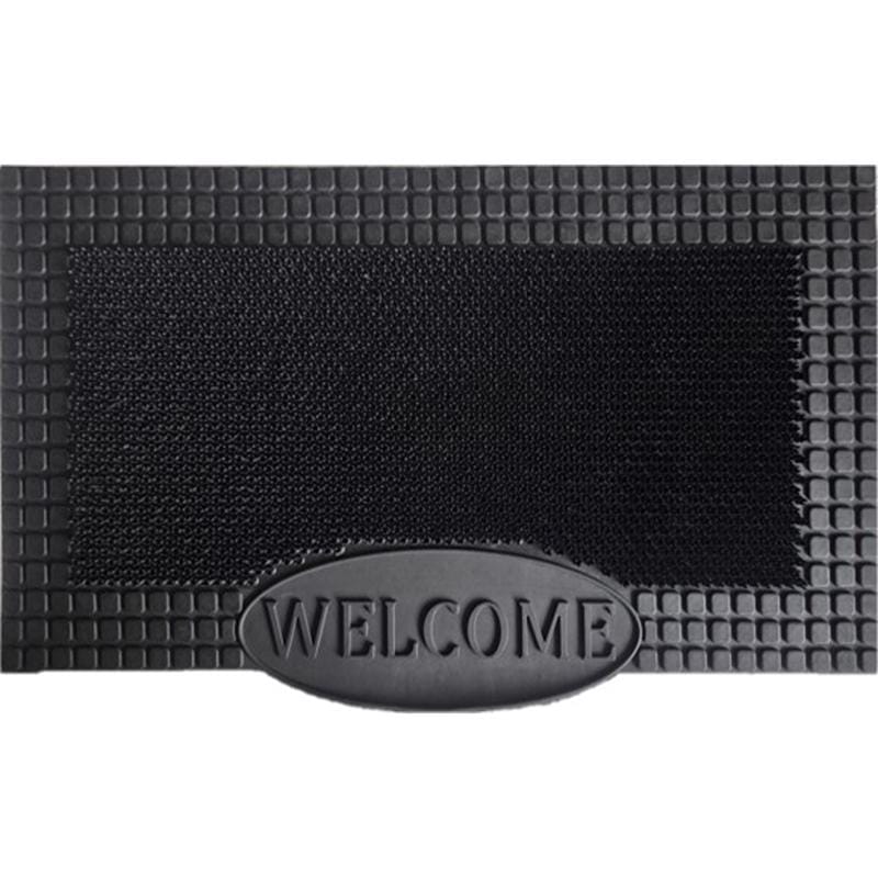 Direct Home Textiles Goup 7032118 30 in. W X 18 in. L Black Rubber Door Mat