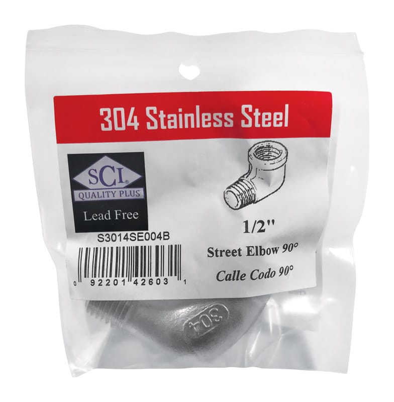Smith-Cooper 4638102030 1/2 in. FPT X 1/2 in. D FPT Stainless Steel 90 Degree Street Elbow
