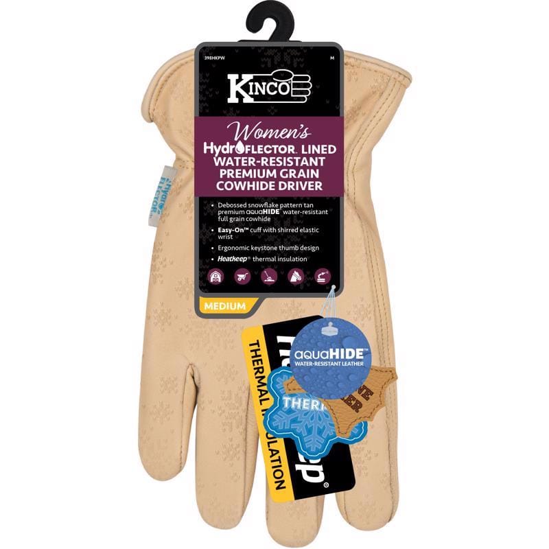 Kinco 398HKPW-S HydroFlector S Cowhide Leather Lined Tan Gloves