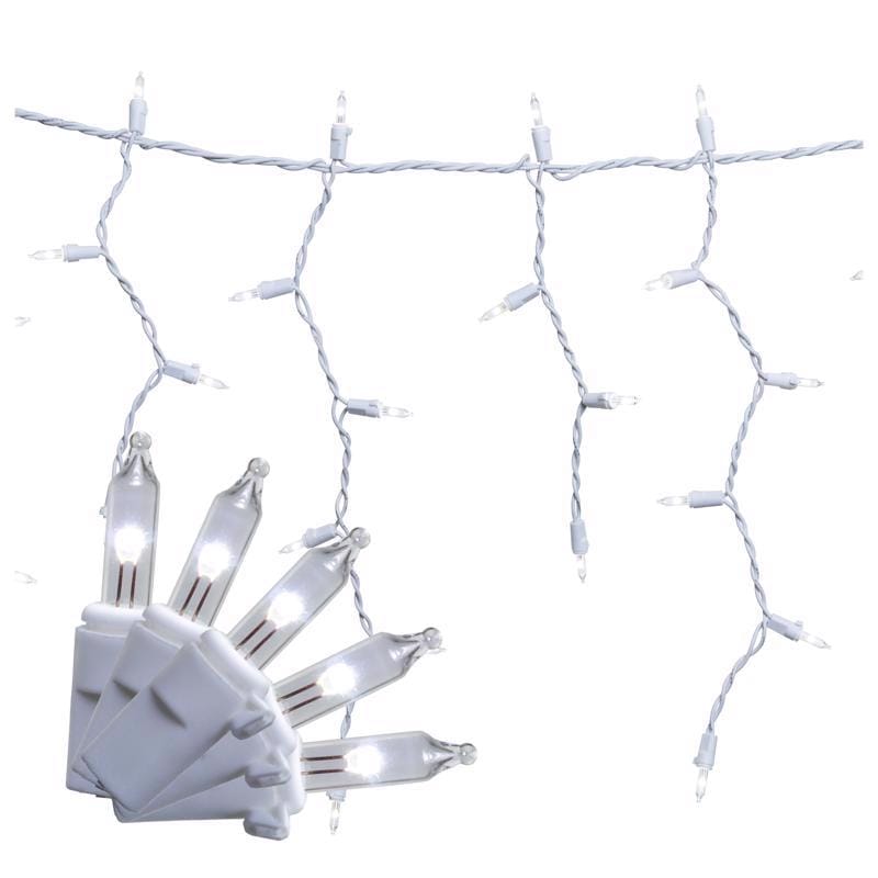 Celebrations RIC300PWA Classic LED T5 Pure White 300 ct Icicle Christmas Lights 19.6 ft.