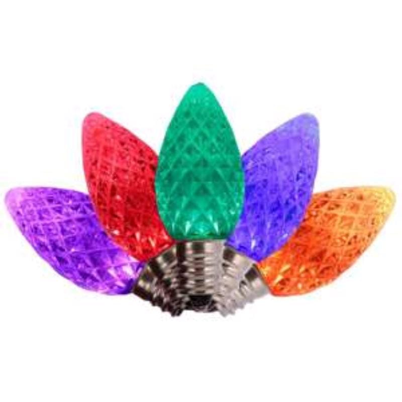 Holiday Bright Lights BU25LEDFC7-TMUA LED C7 Multicolored 25 ct Replacement Christmas Light Bulbs
