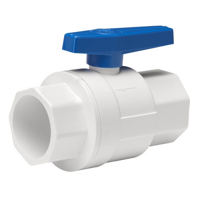 Homewerks VBVP40LTE6B 1-1/4 in. PVC Slip Ball Valve Full Port Quarter-Turn Lever For Potable Water
