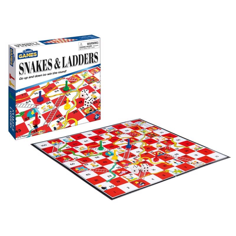 Playmaker Toys 11114 Classic Games Snakes & Ladders Multicolored